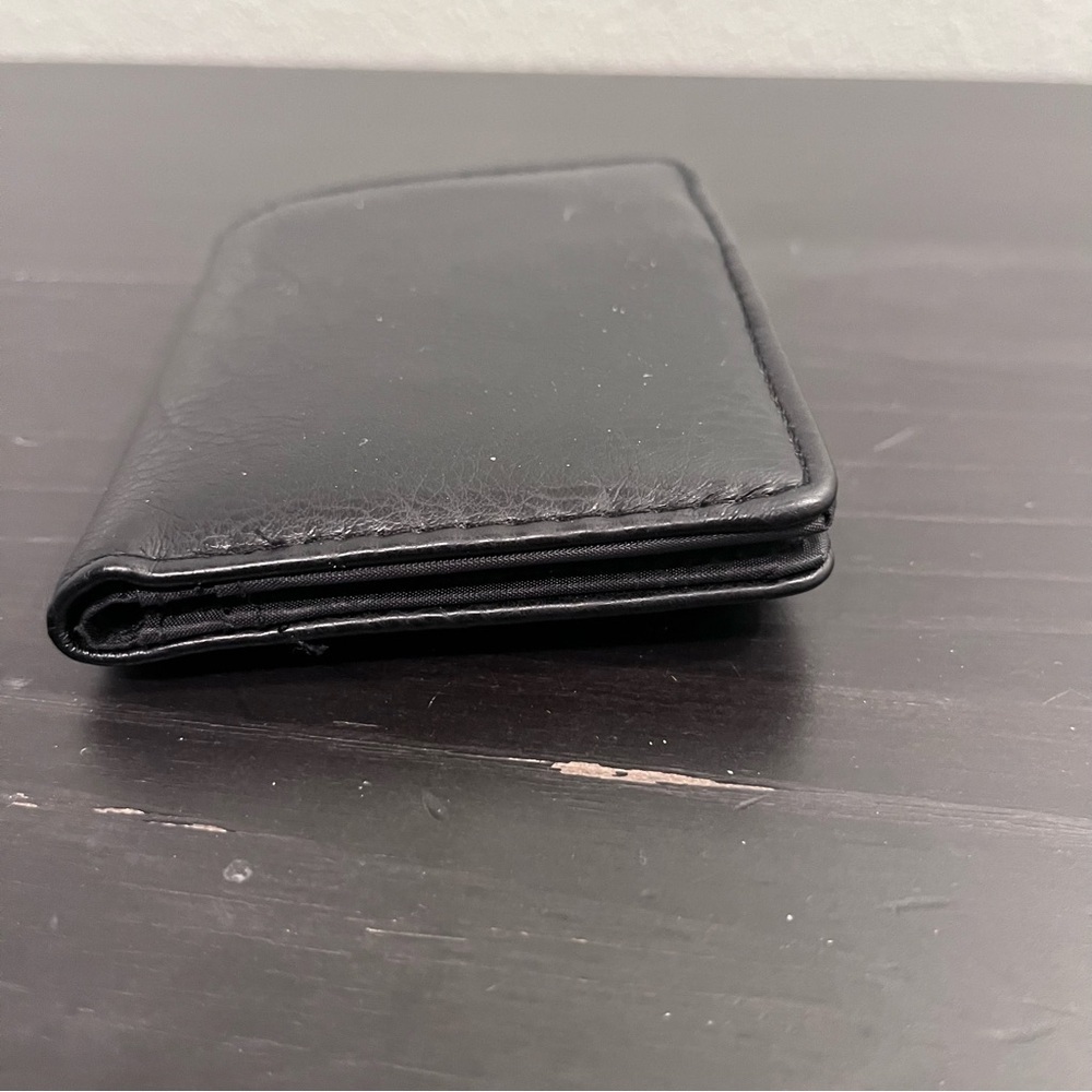 Unisex Black Bi-fold Wallet Faux Leather coin Purse multiple Card Holders + ID - Picture 10 of 15